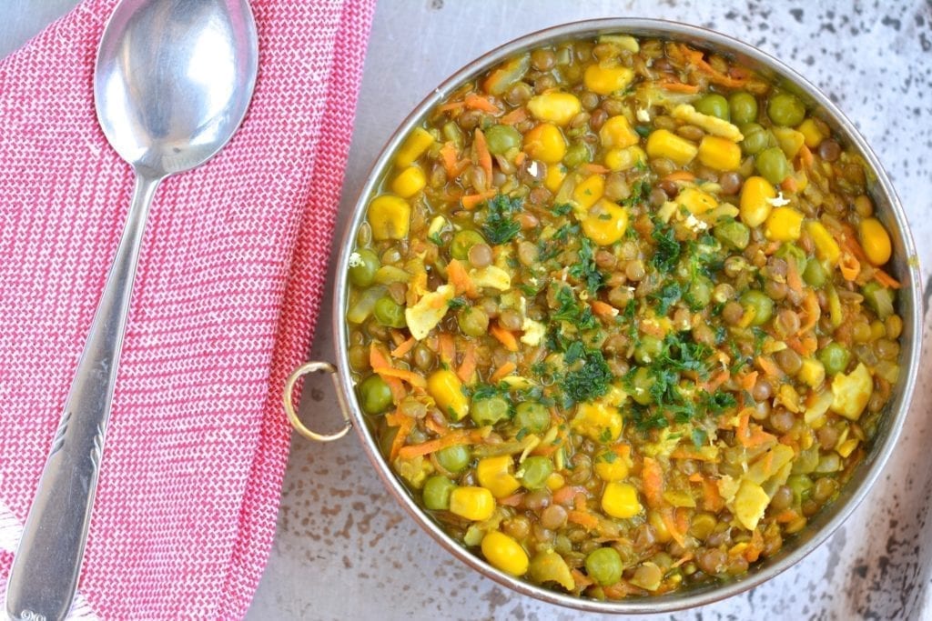 archives for january 2016 brown lentil stew with corn and green