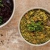 Easy and delicious oil-free vegan dal recipe with millet and black lentils.