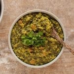 Easy and delicious oil-free vegan dal recipe with millet and black lentils.