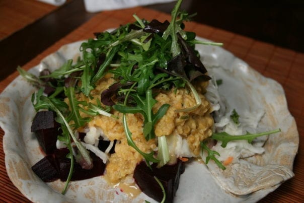 Lentils-sauerkraut-beetroot rucola