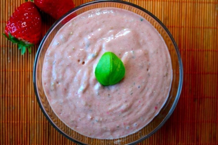 silky avocado-strawberry cream