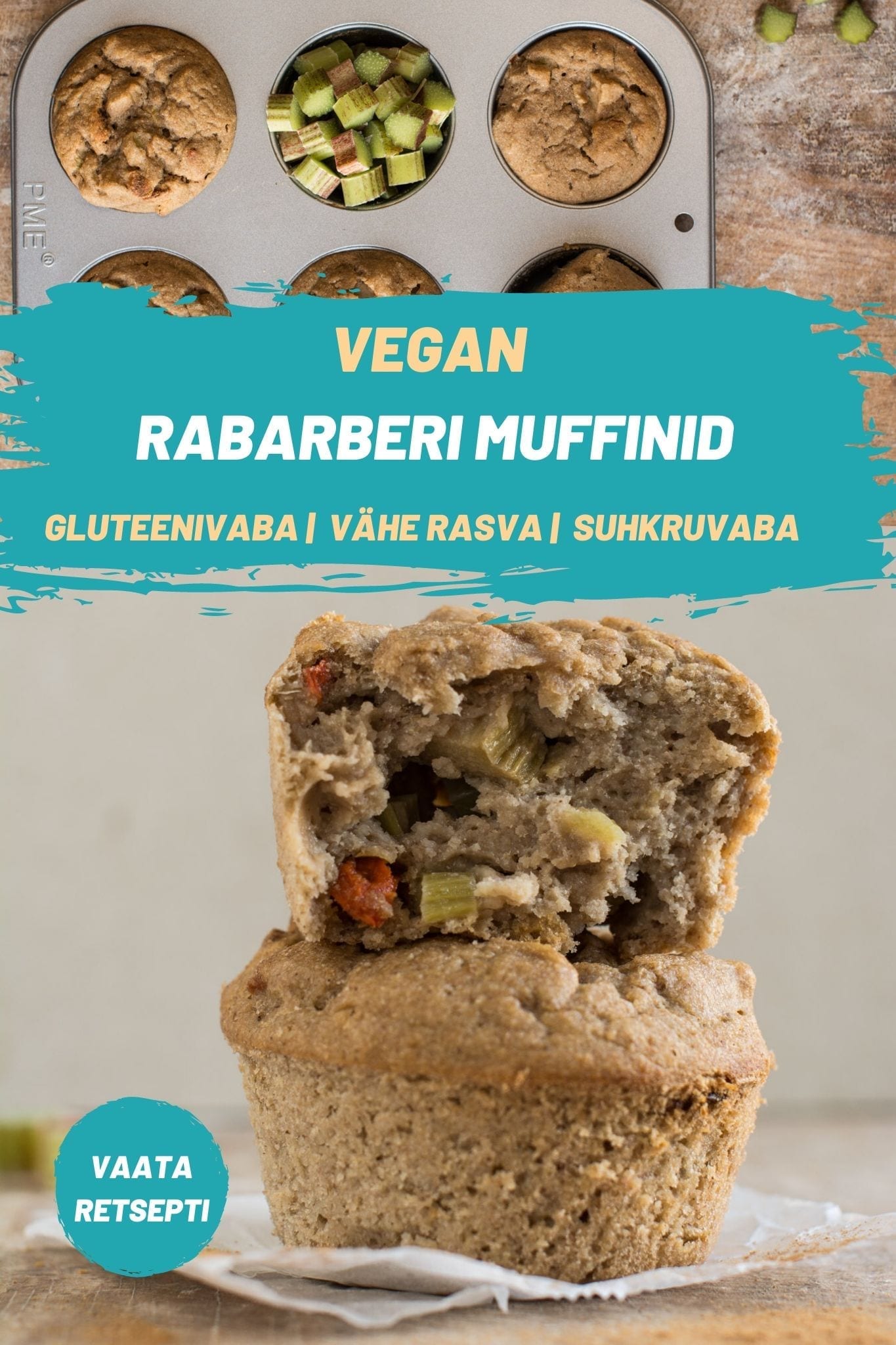 Need vegan kaneeli rabarberi muffinid on täiuslik hommikusöök või kerge suupiste. Lisaks sellele, et neid on kiire ja lihtne valmistada, on need ka õli-, suhkru-, piima- ning gluteenivabad. 