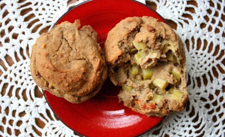 cinnamon rhubarb muffins [vegan, sugar-free and gluten-free]