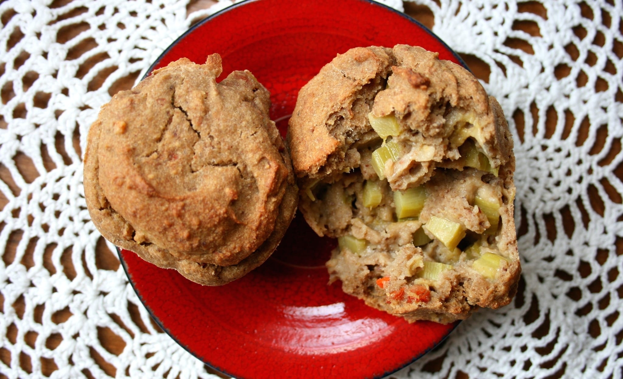 Light SugarFree Rhubarb Muffins