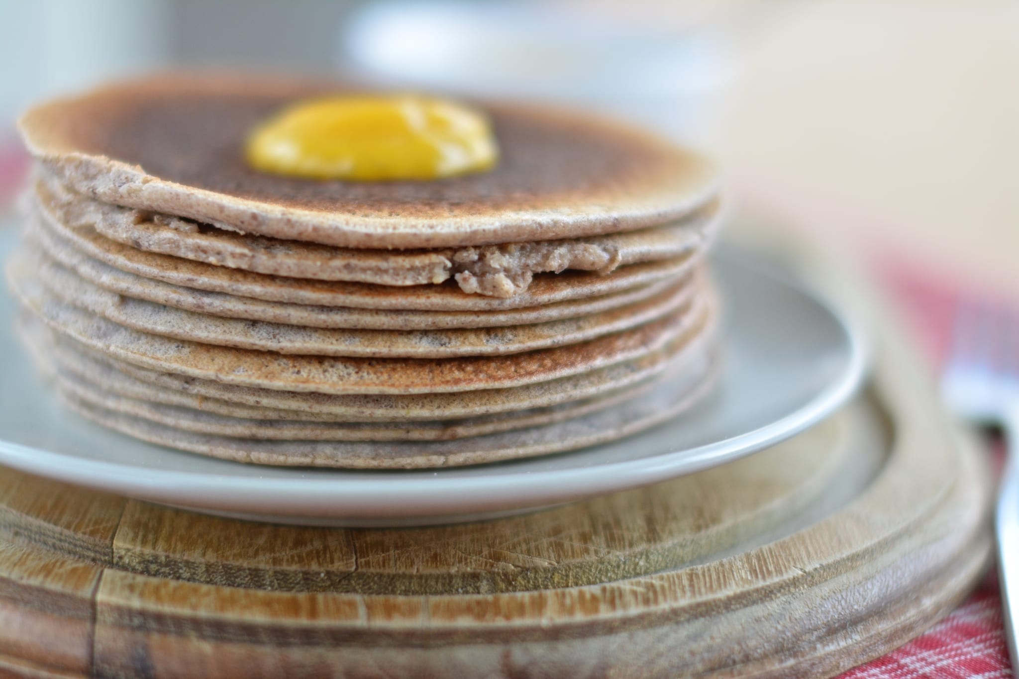 Raw Buckwheat Pancakes with Mango Jam