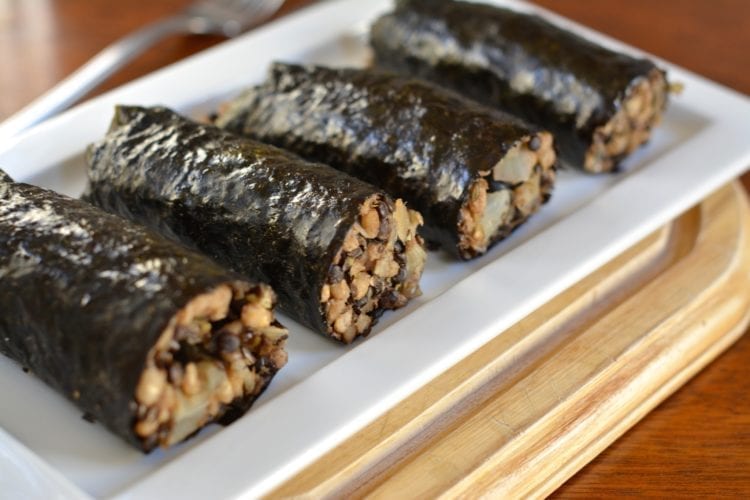 Nori Sausages with Barley-Lentil Filling