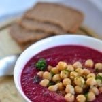 soup, beetroot, chickpeas