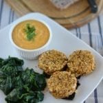 Chickpea-Quinoa Patties with Cheesy Vegan Sauce