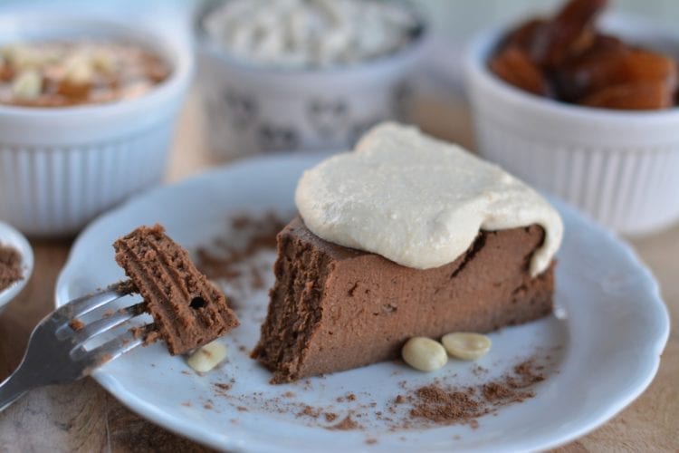 White Bean-Peanut Butter Brownie with Cashew Cream