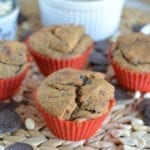 Banana-Mango-Chocolate Chunk Spelt Muffins with Poppy Seeds