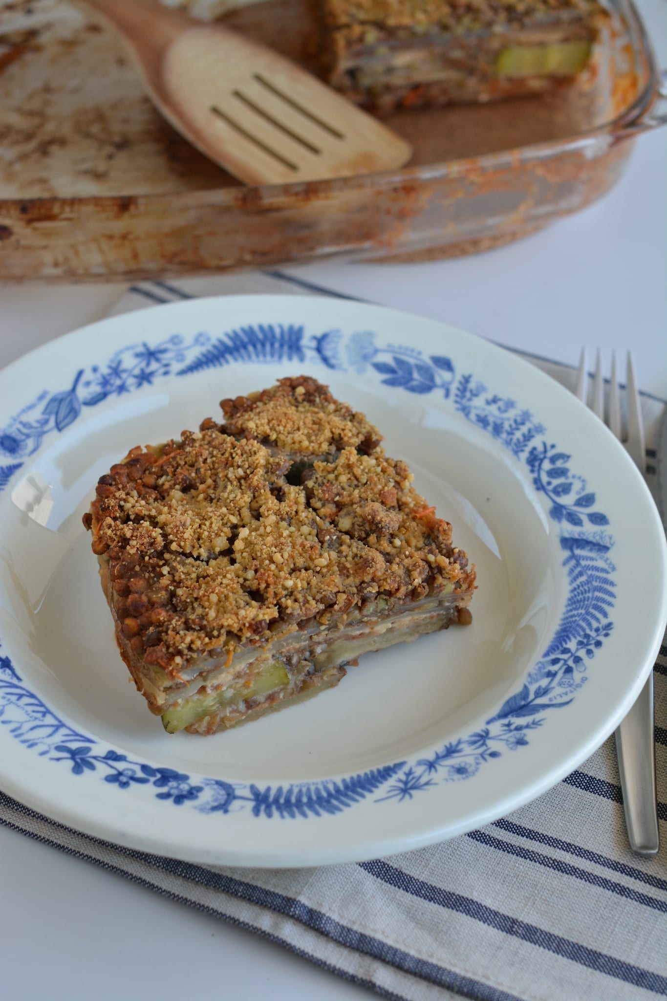 Cheesy Veggie-Lentil Casserole with Tomato Sauce