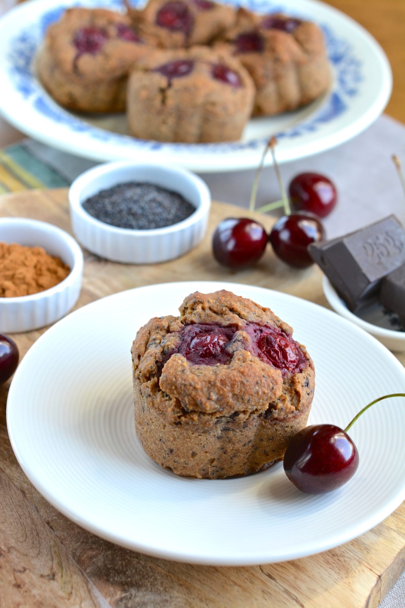 Spicy Cherry Muffins with Poppy Seeds