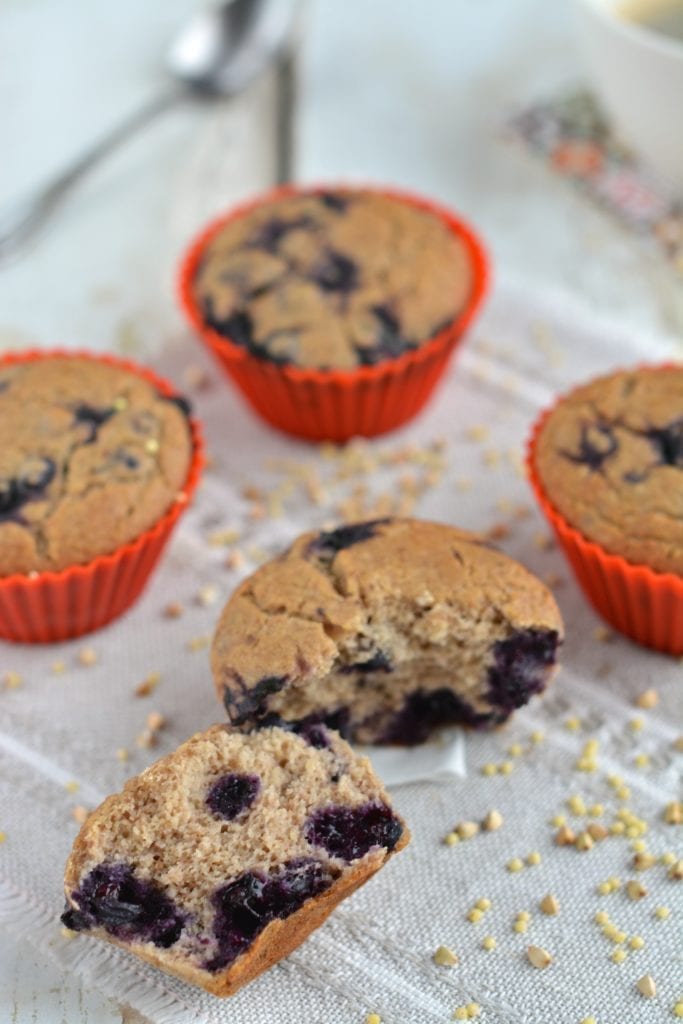 MilletBuckwheat Groat Muffin Breads with Blueberries