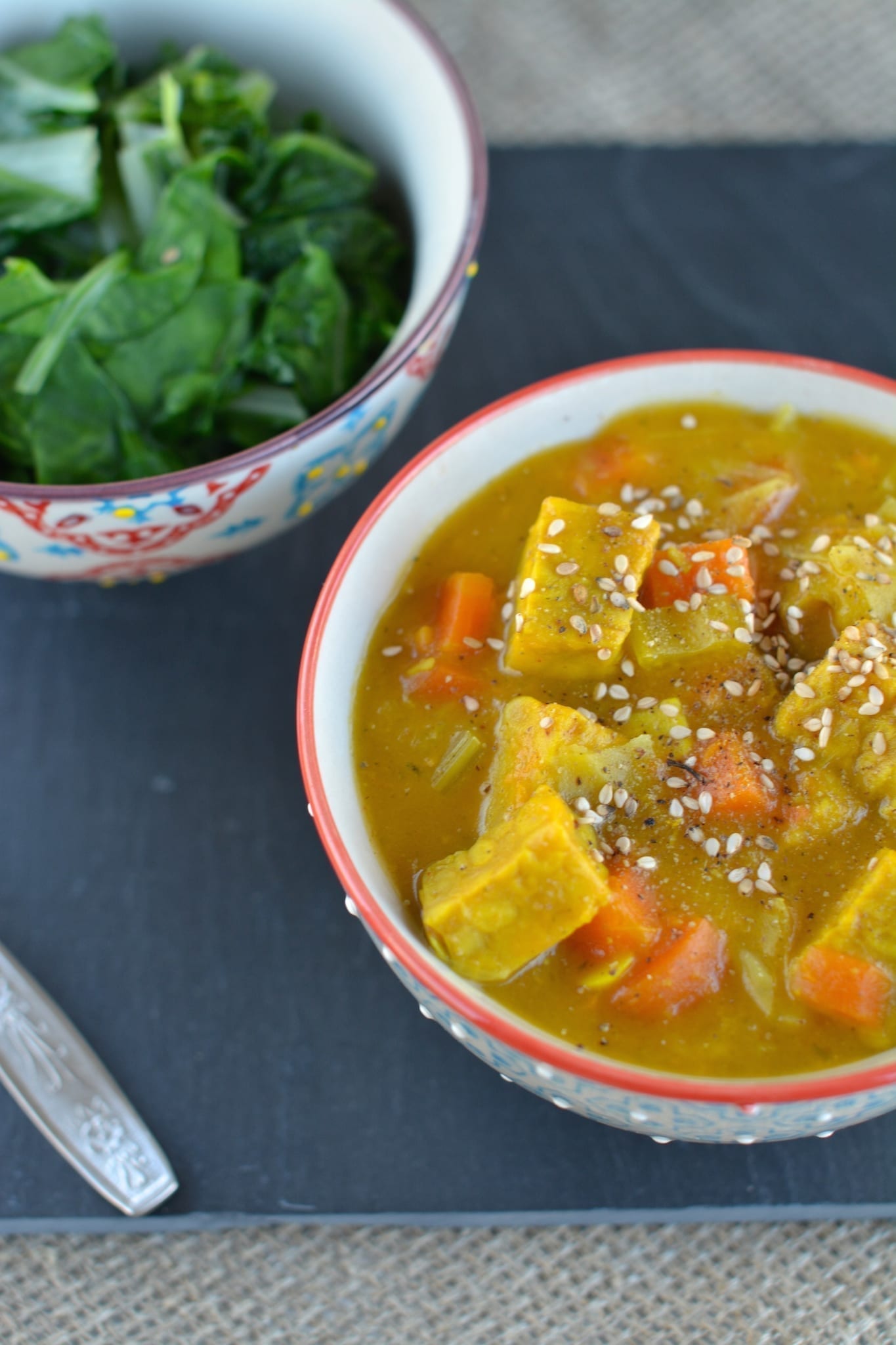 Tempeh-Cabbage Curry with Chard