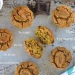 Turmeric-Chocolate Muffins with soaked millet and buckwheat