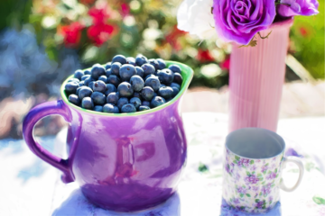 Blueberries in jar