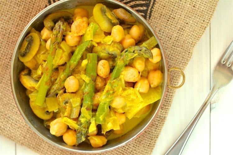 Curry, Asparagus-Mushroom-Chickpea