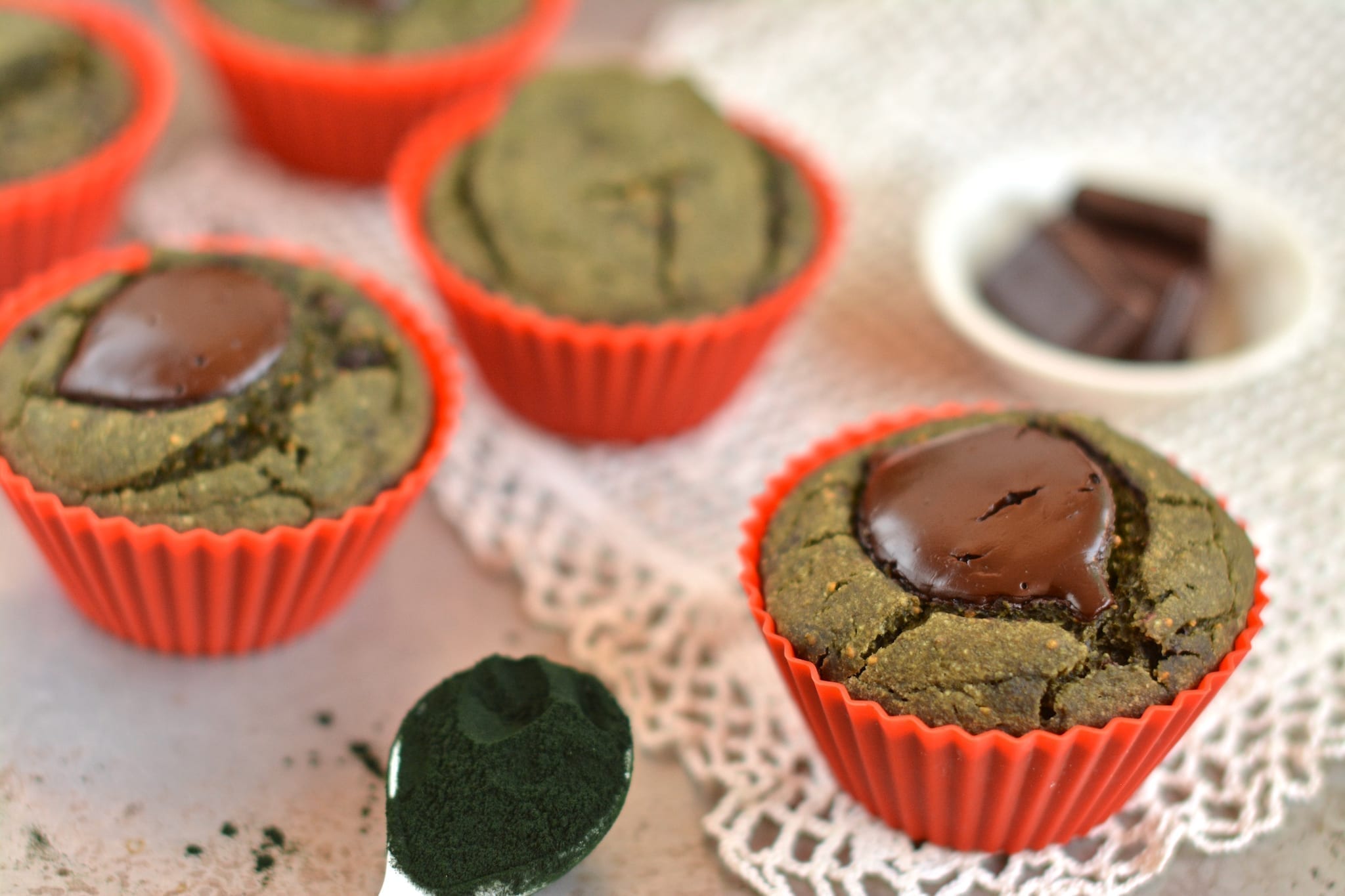 Muffins, Spirulina-Buckwheat, Oil-Free, Sugar-Free