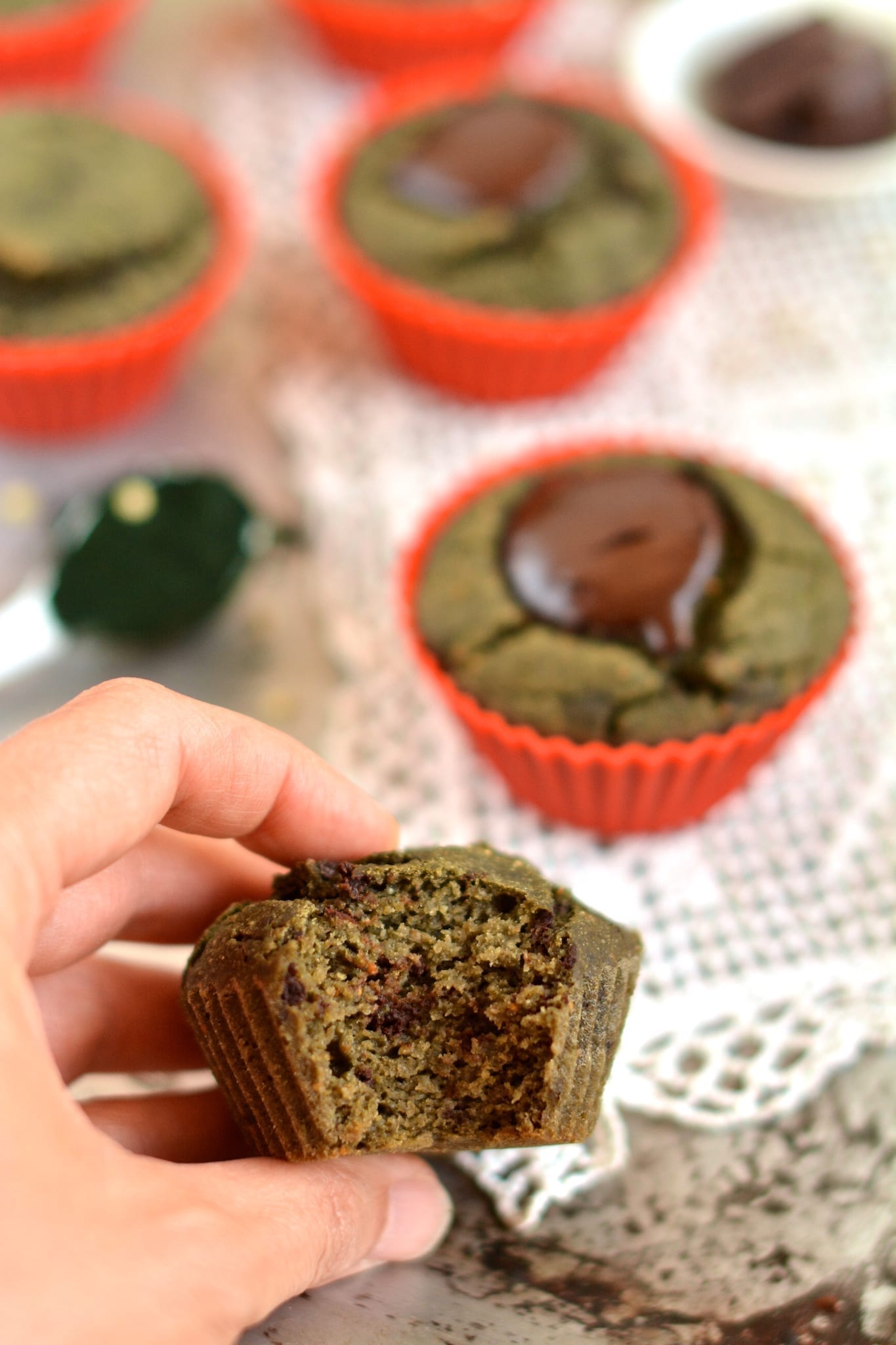 Muffins, Spirulina-Buckwheat, Oil-Free, Sugar-Free