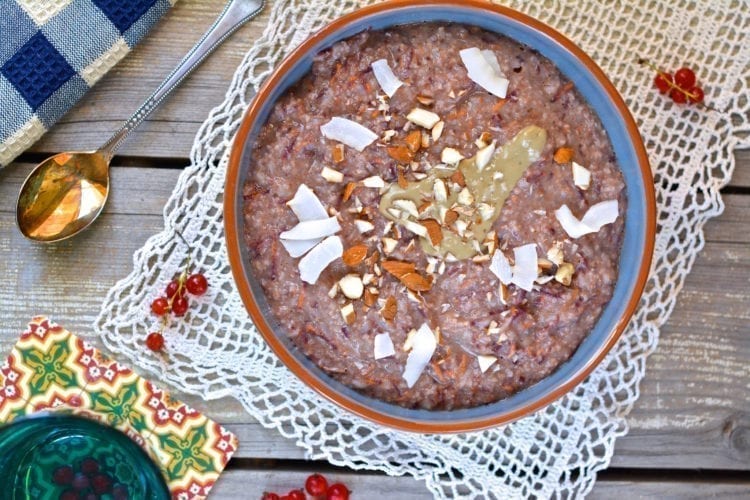 Porridge, Oat Bran-Buckwheat-Carrot, vegan candida diet meal plans