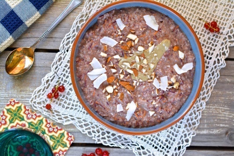 candida fighting carrot cake porridge