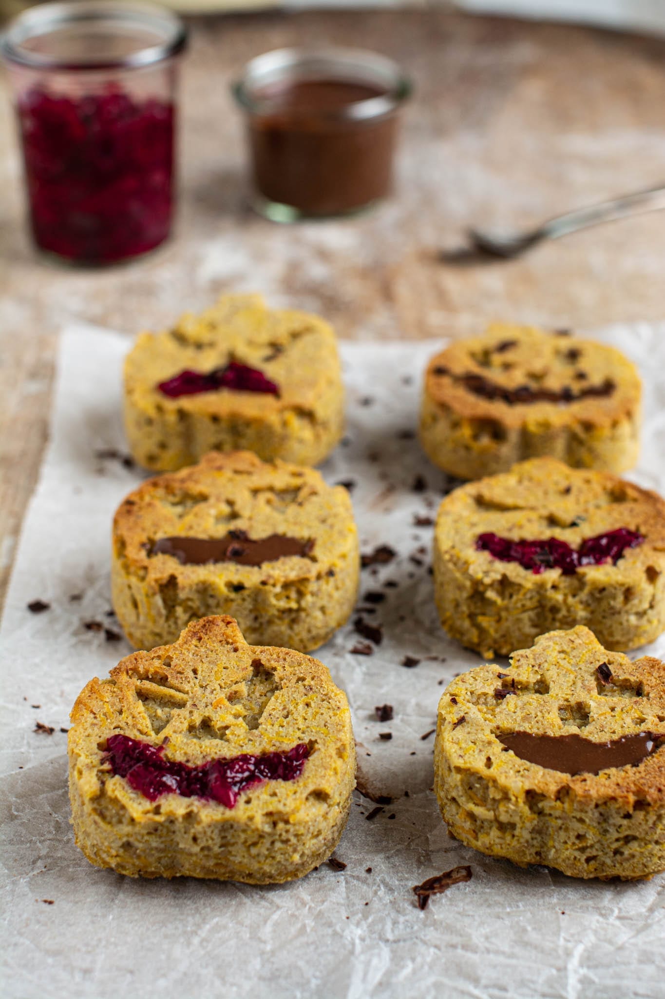 Moist and delicious Halloween butternut squash muffins that are gluten-free, oil-free, low glycemic and vegan.