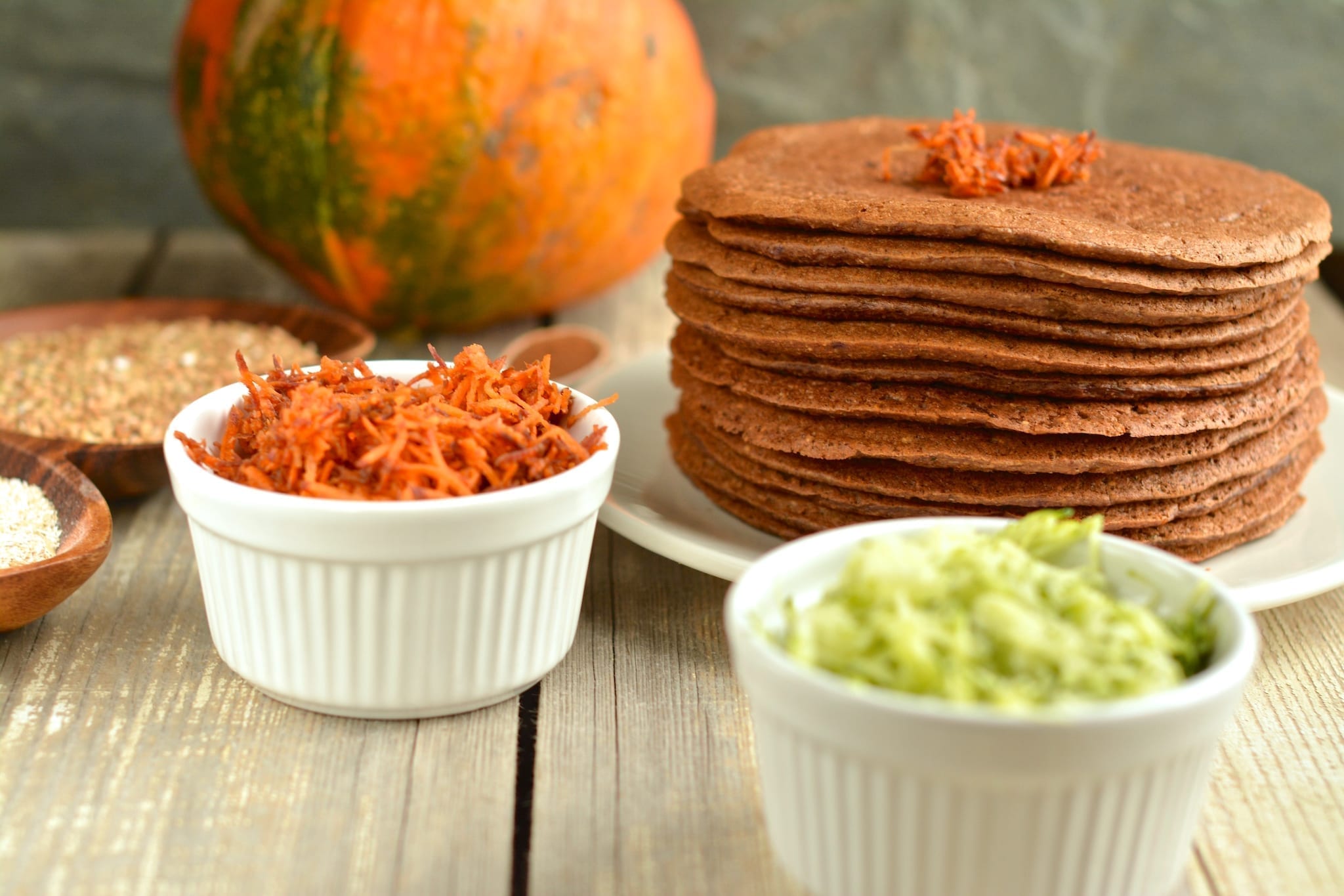 pancakes-buckwheat-oat-bran-grated-veggies