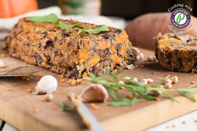 Vegan lentil loaf with nuts