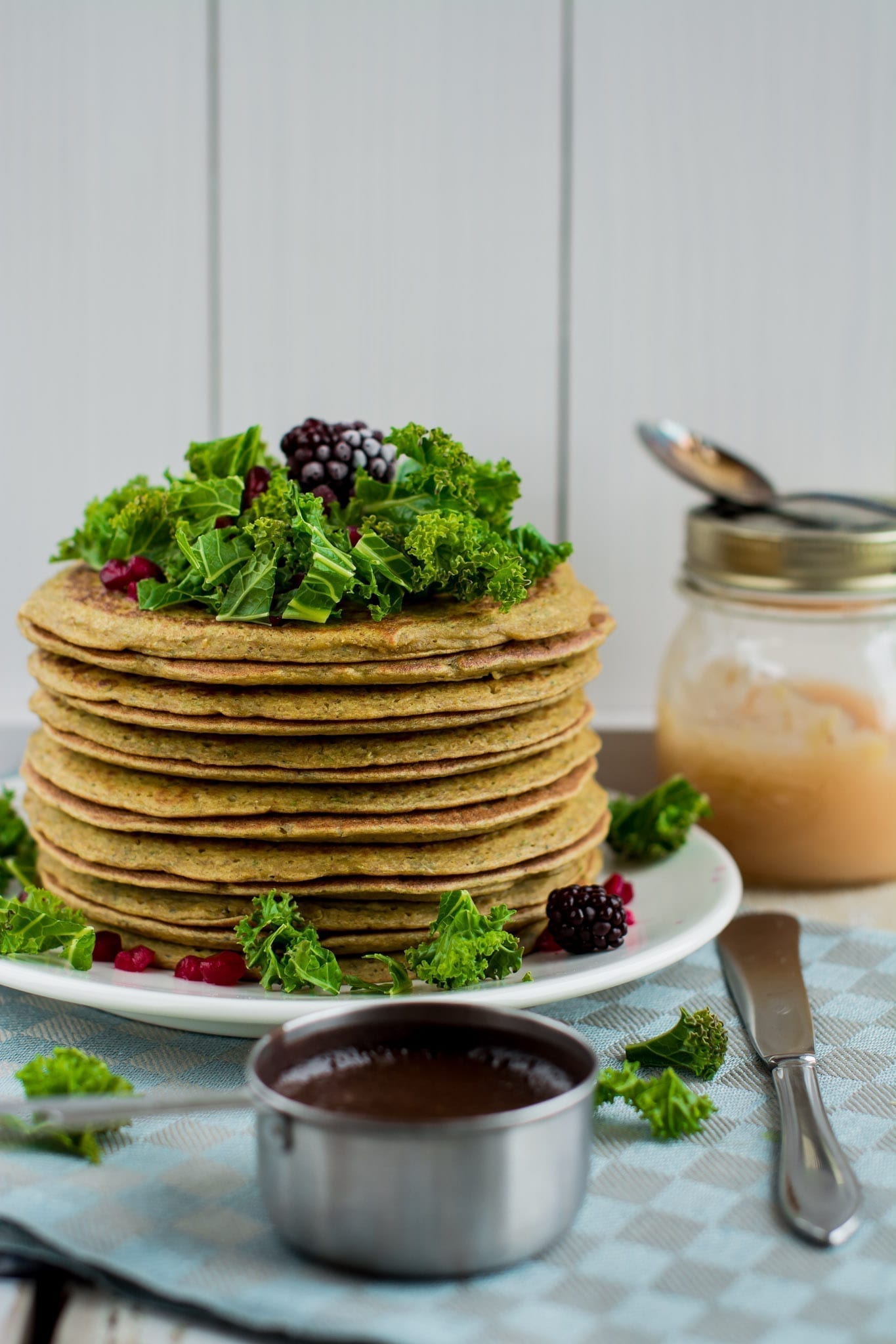 Pancakes, Tofu-Chickpea-Kale