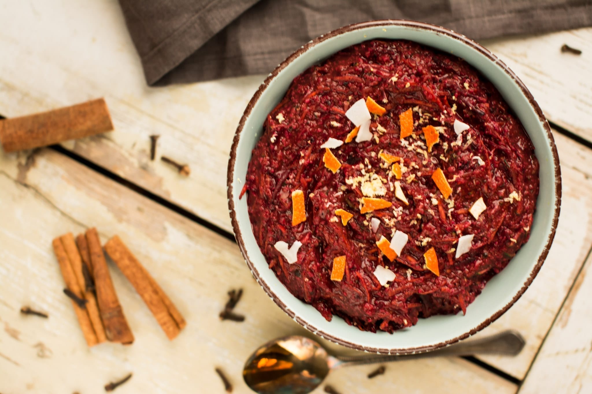 porridge-oat-bran-beet-carrot-zucchini-carob, candida diet recipes