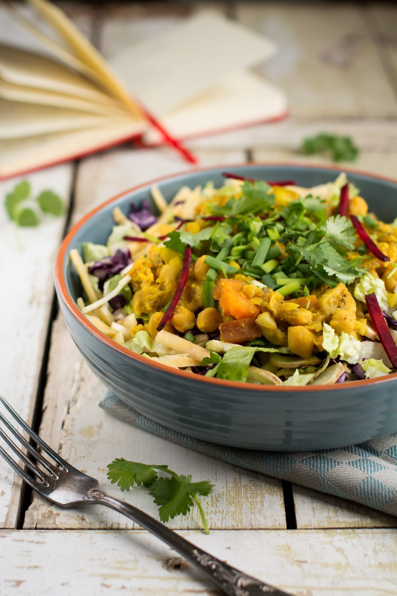 Salad with Chickpea Dhal