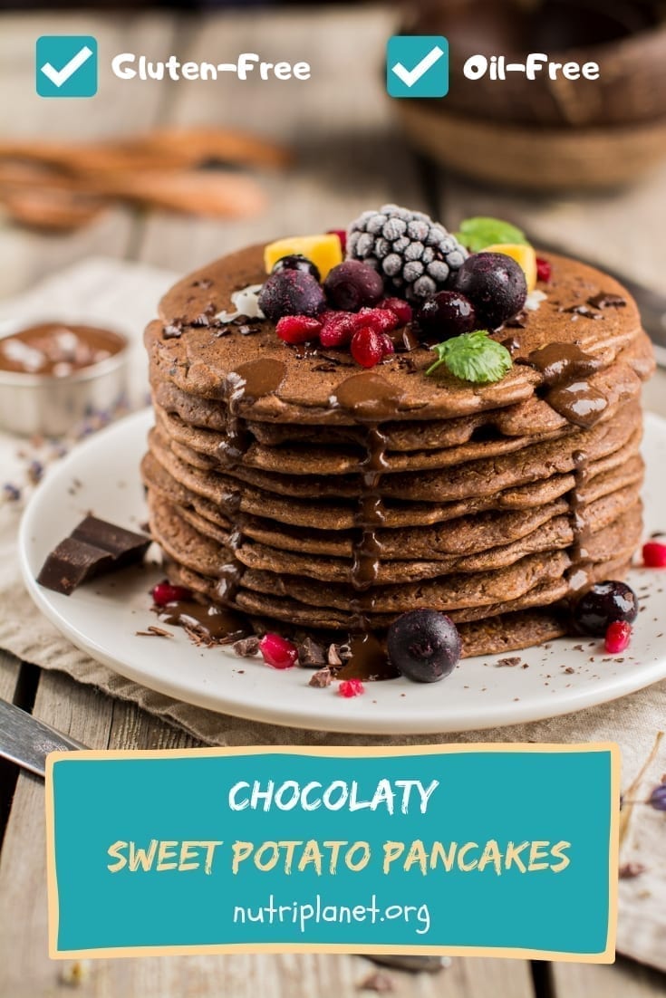 Chocolaty Vegan Gluten-Free Sweet Potato Pancakes