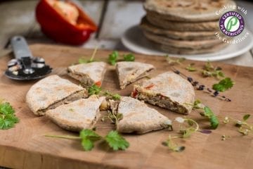 Cauliflower stuffed flatbread Parathas made of buckwheat and chickpea flour