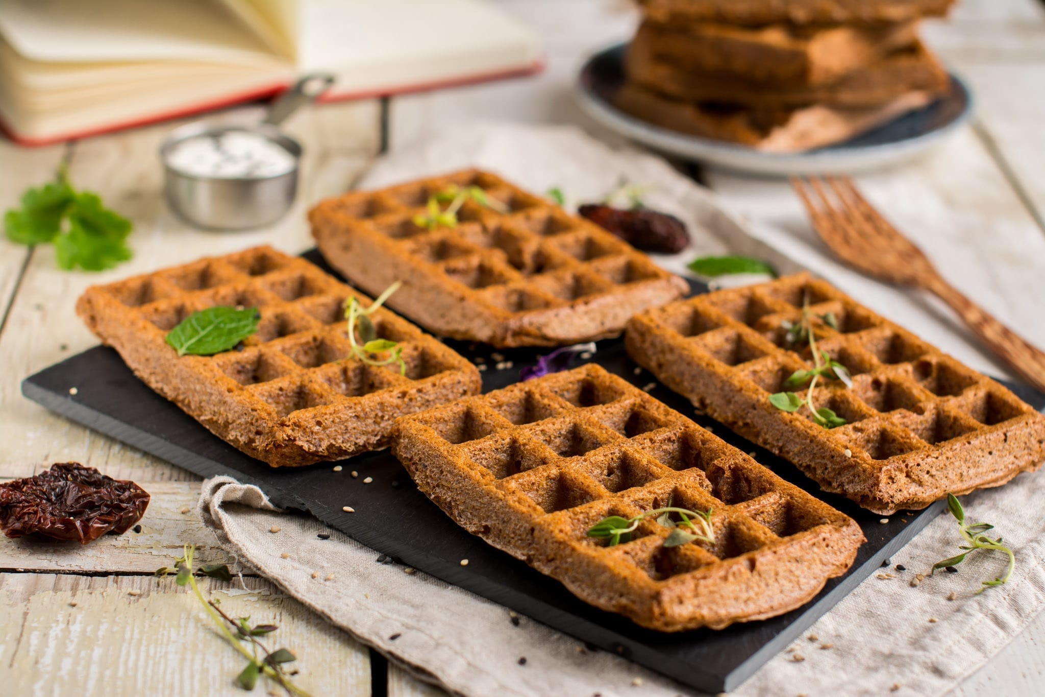 Vegan Gluten-Free Potato Waffles, Pizza Flavored