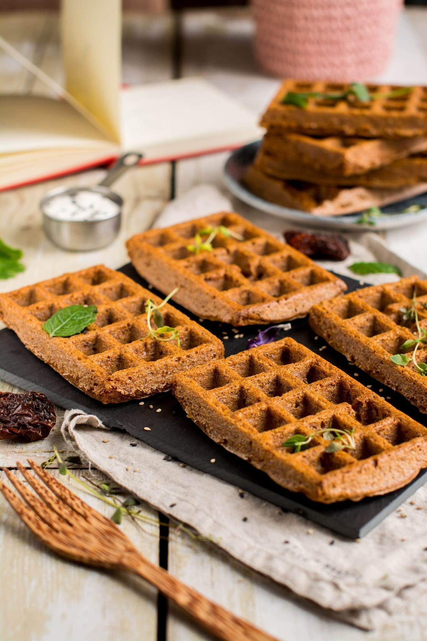 Vegan Gluten-Free Potato Waffles, Pizza Flavored