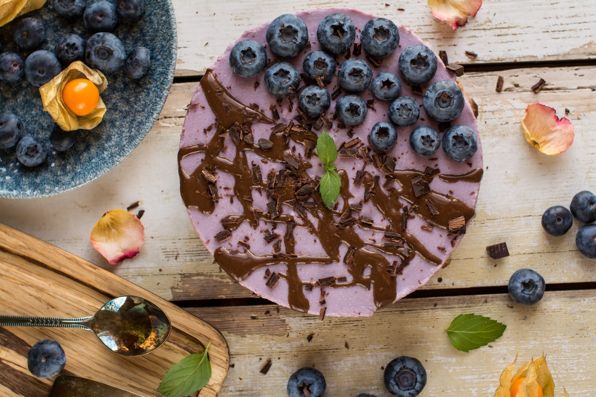 Vegan Tofu Cheesecake with Purple Yams and Creamed Coconut, Oil-Free & Gluten-Free