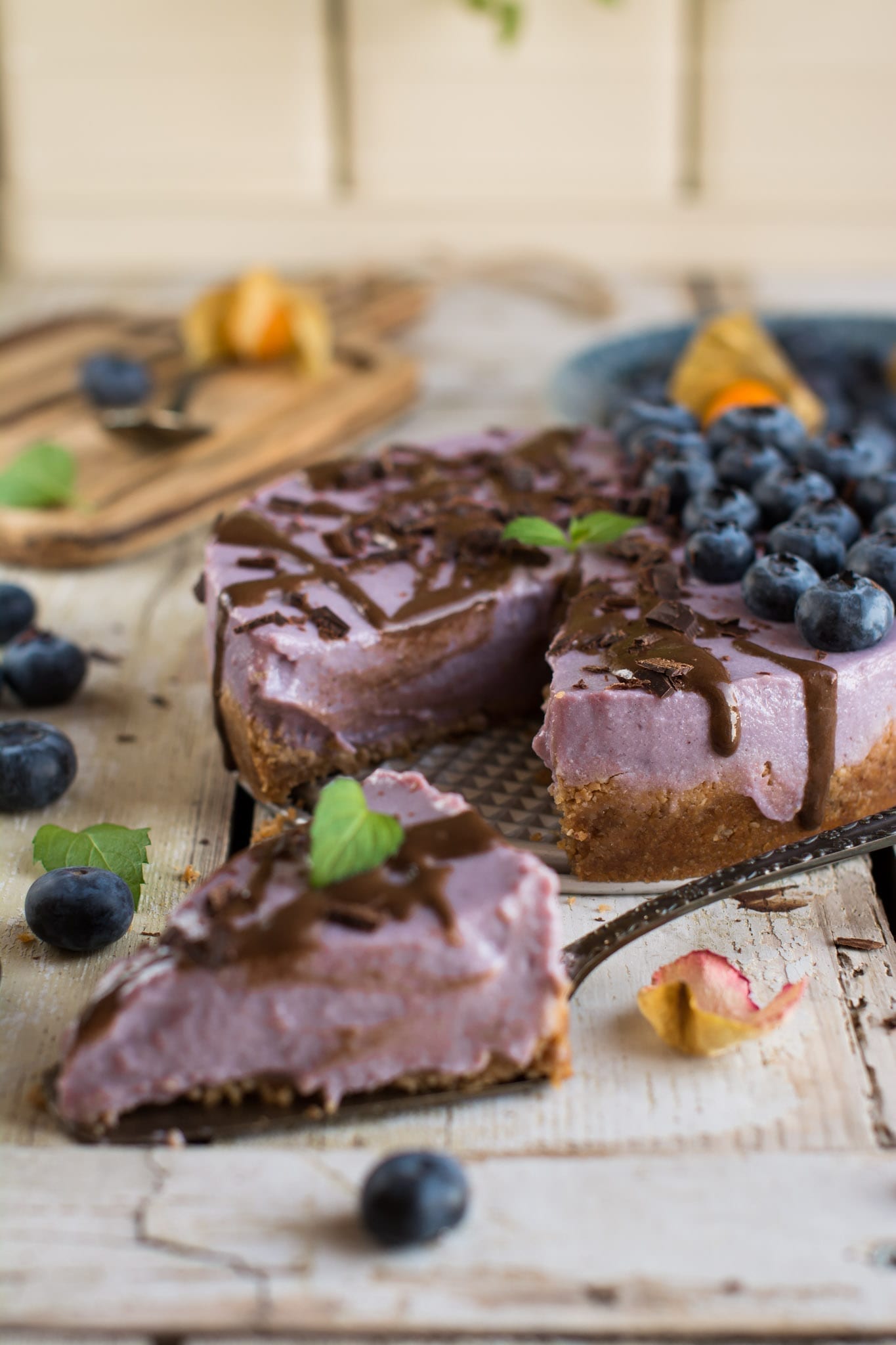 Vegan Tofu Cheesecake with Purple Yams and Creamed Coconut, Oil-Free & Gluten-Free