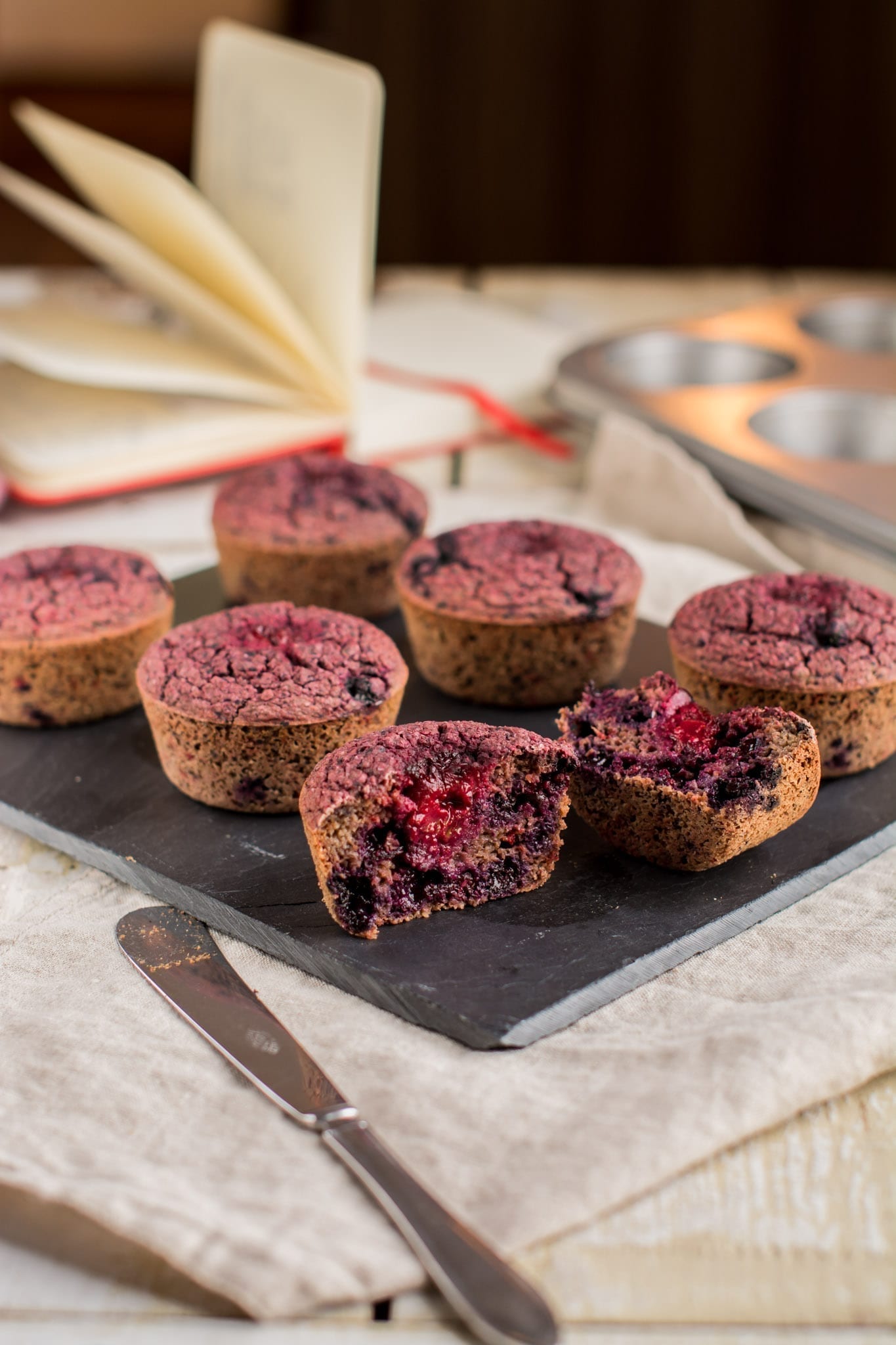 Vegan Blueberry Beet Muffins, Gluten-Free, refined sugar free, oil-free, Candida diet friendly