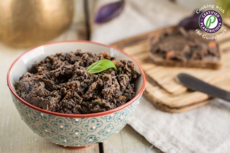 Oil-free black bean hummus with oven-roasted veggies and basil, gluten-free, Candida diet friendly