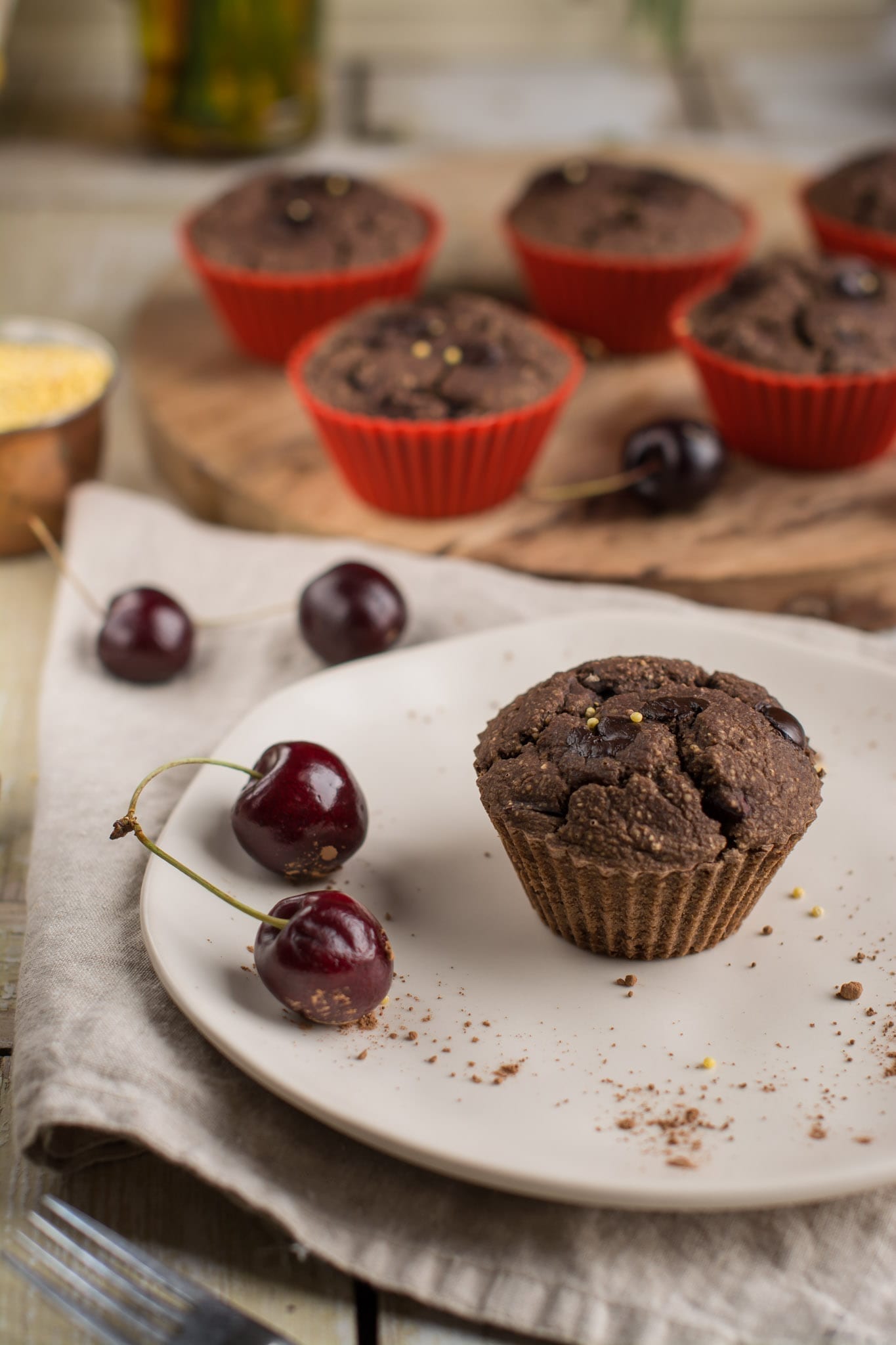 Gluten Free Vegan Cherry Muffins