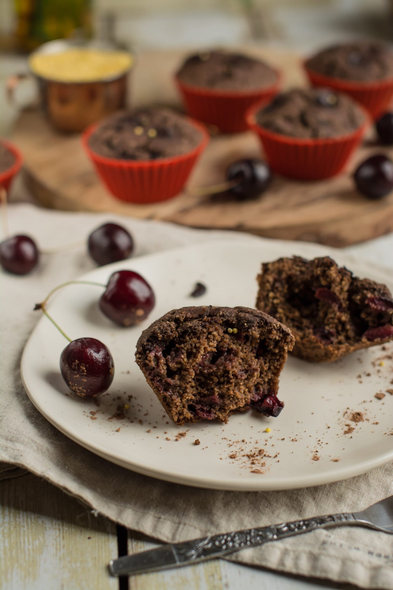 Gluten Free Vegan Cherry Muffins