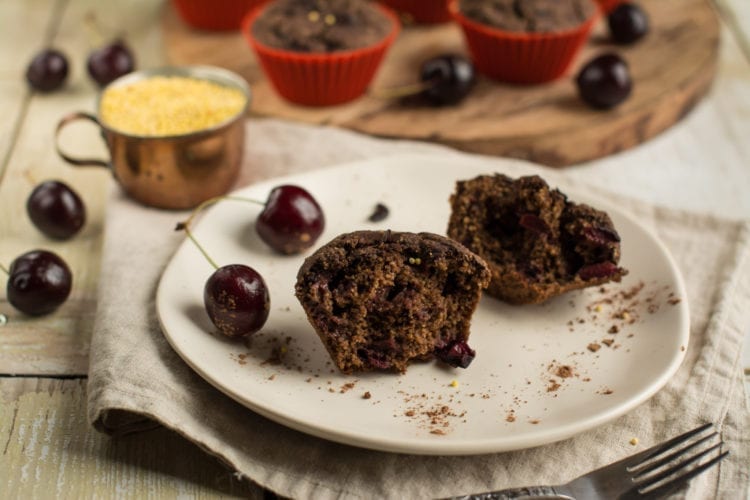 Gluten Free Vegan Cherry Muffins