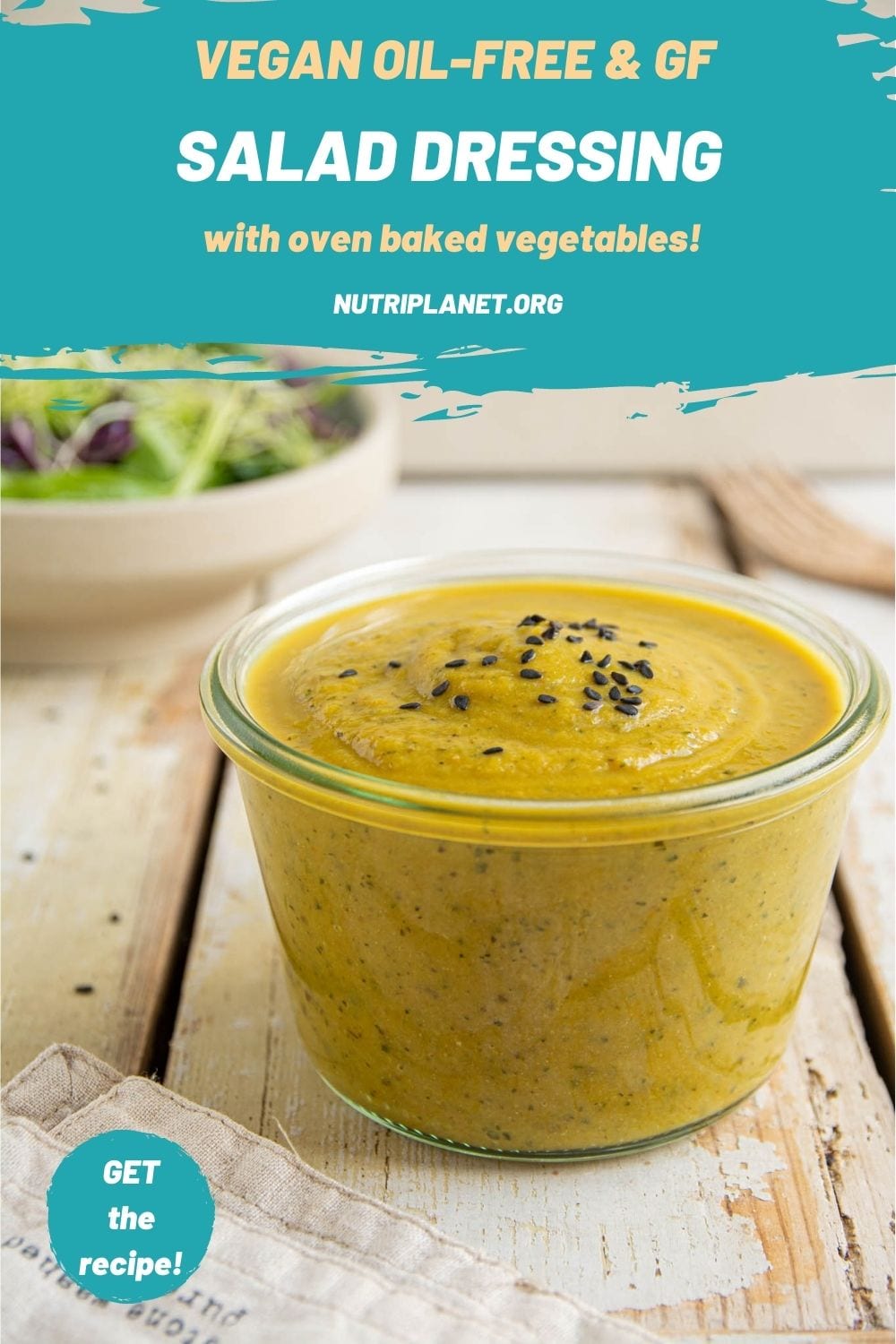 Simple and delicious oil-free vegan salad dressing made with oven-roasted eggplant, zucchini and carrot. What’s more is that this dressing recipe is also gluten-free and low glycemic. 