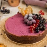 Tofu cheesecake with purple sweet potato