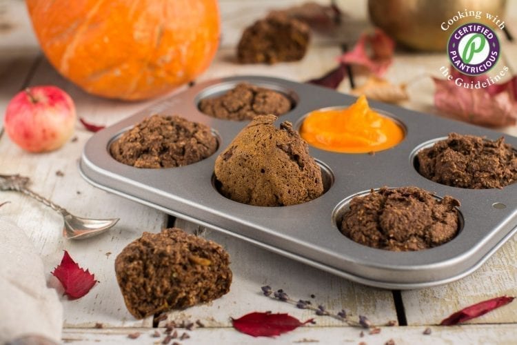 Chocolaty Vegan Pumpkin Muffins Recipe with Zucchini