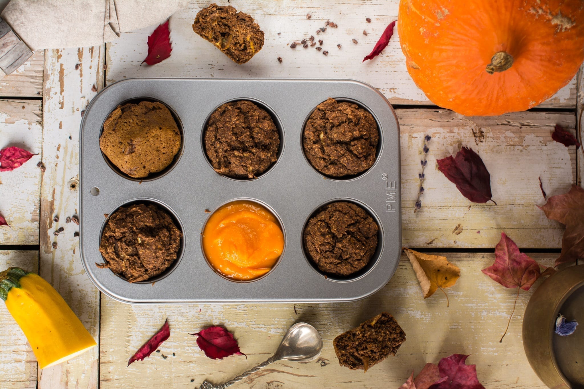 Chocolaty Vegan Pumpkin Muffins Recipe with Zucchini