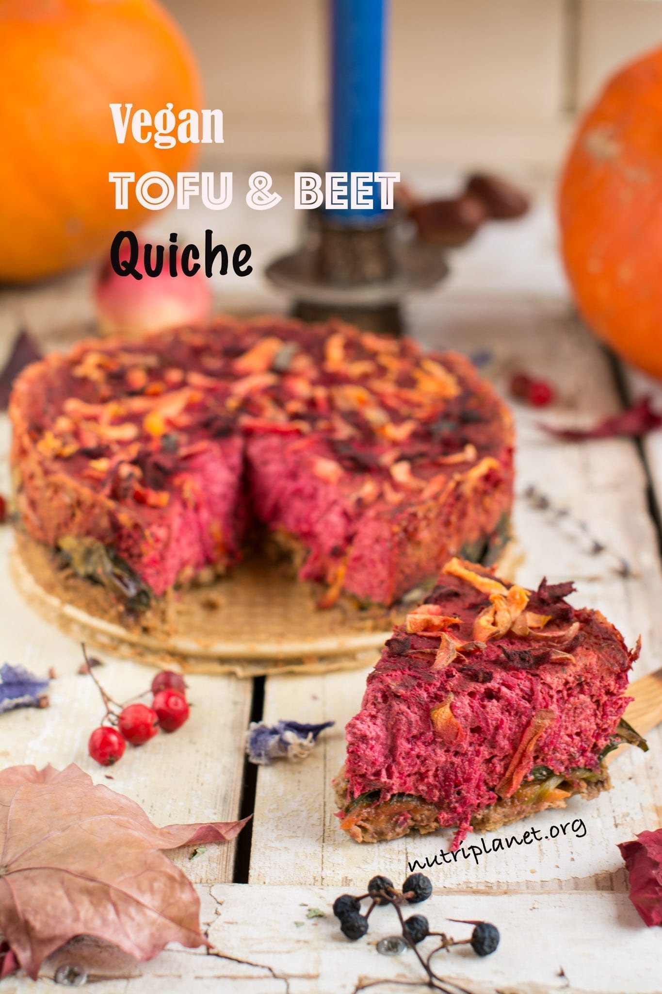 Vegan Quiche Recipe with Tofu and Beet