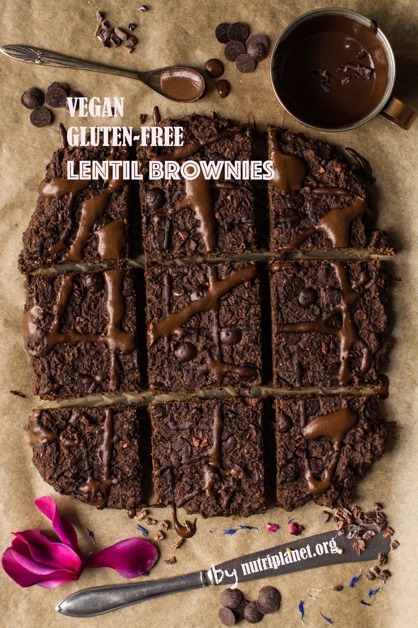 Vegan Gluten Free Brownies with Lentils [Oil Free and Refined Sugar Free]