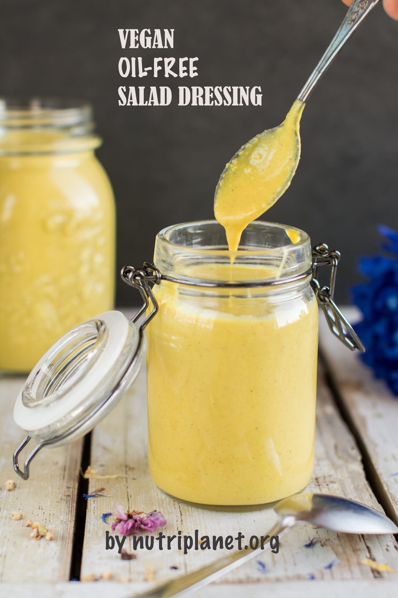 Oil-Free Vegan Salad Dressing with Tahini and Chickpeas