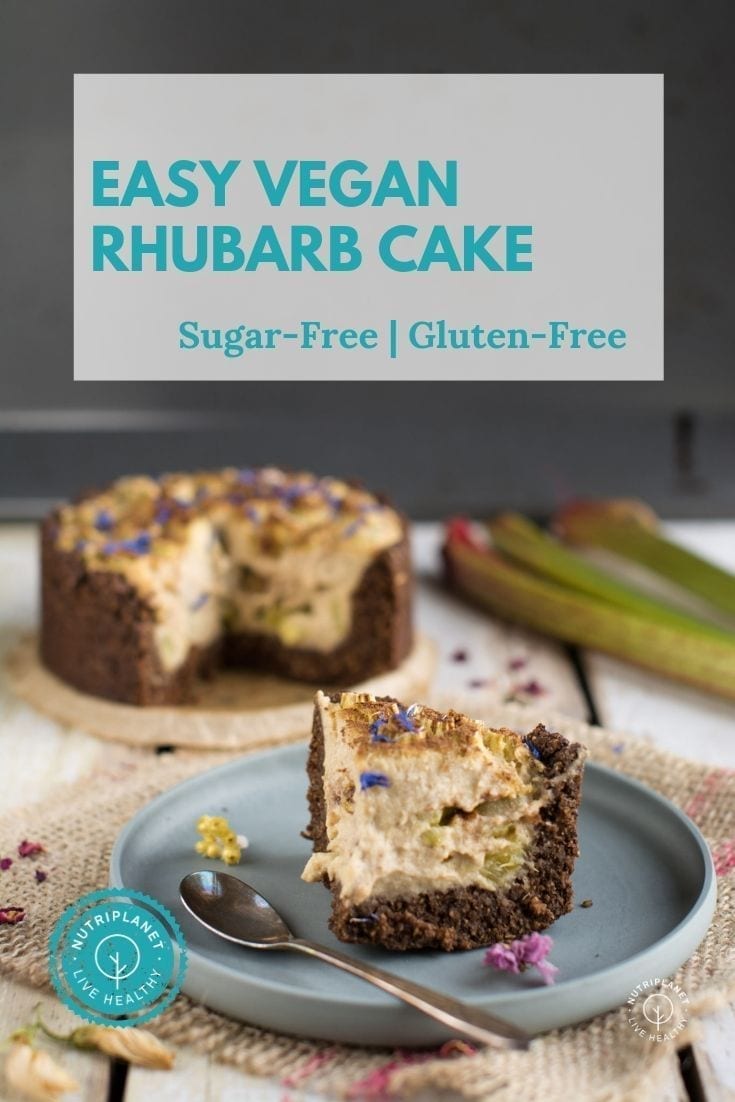 Rhubarb Cake [Vegan, GlutenFree, SugarFree, OilFree]
